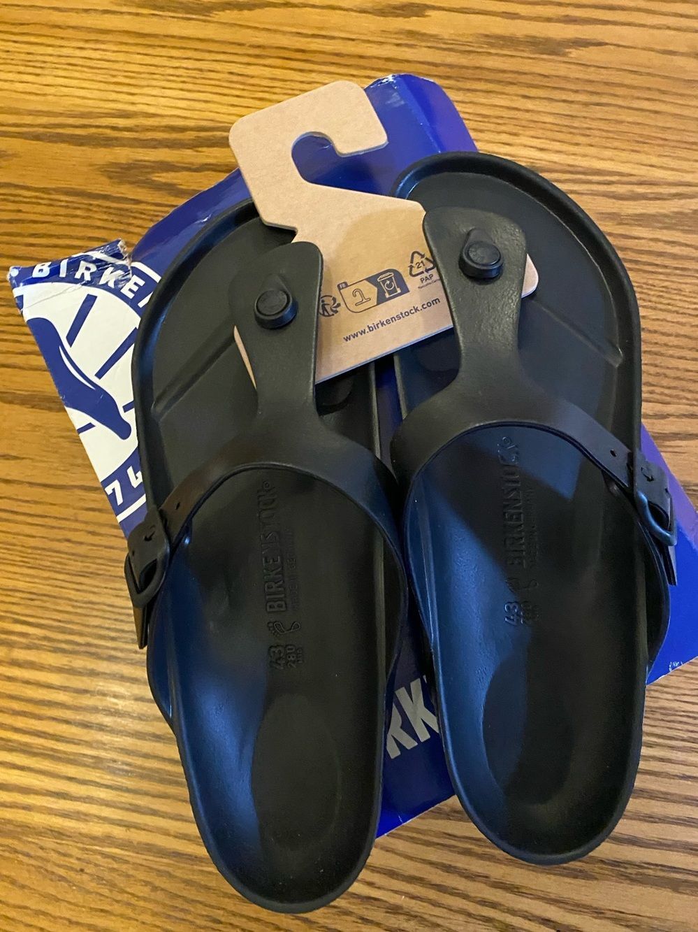 Birkenstock Gizeh EVA Thong Sandals Black Men's Size 43 US 10 Waterproof M10